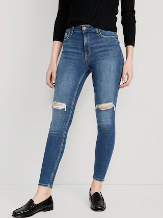 High-Waisted Rockstar Super-Skinny Ripped Jeans for Women | Old Navy (US)