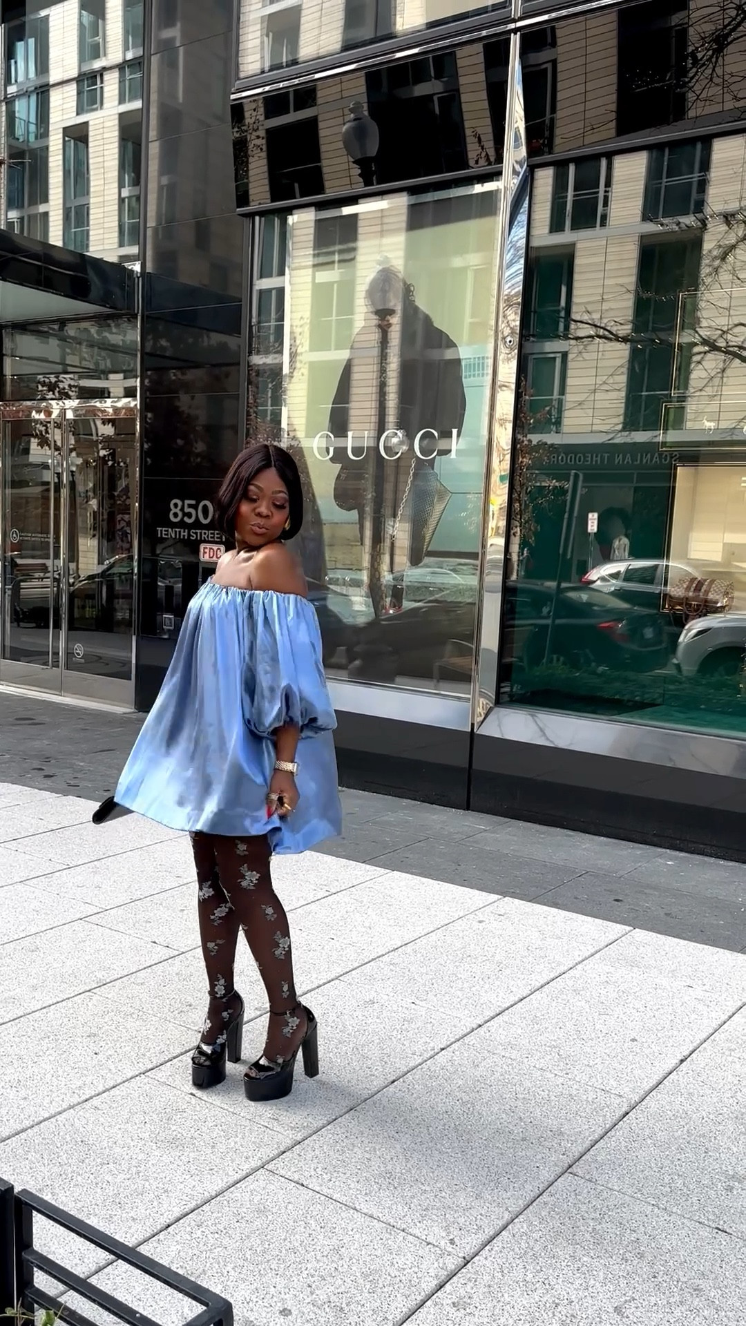 Behind the scenes shooting some holiday party outfits ! I have this dress in pink so when I saw the blue on sale, I had to have it 😅 it’s such a fun and easy dress to style 

#LTKMidsize #LTKSeasonal #LTKHoliday