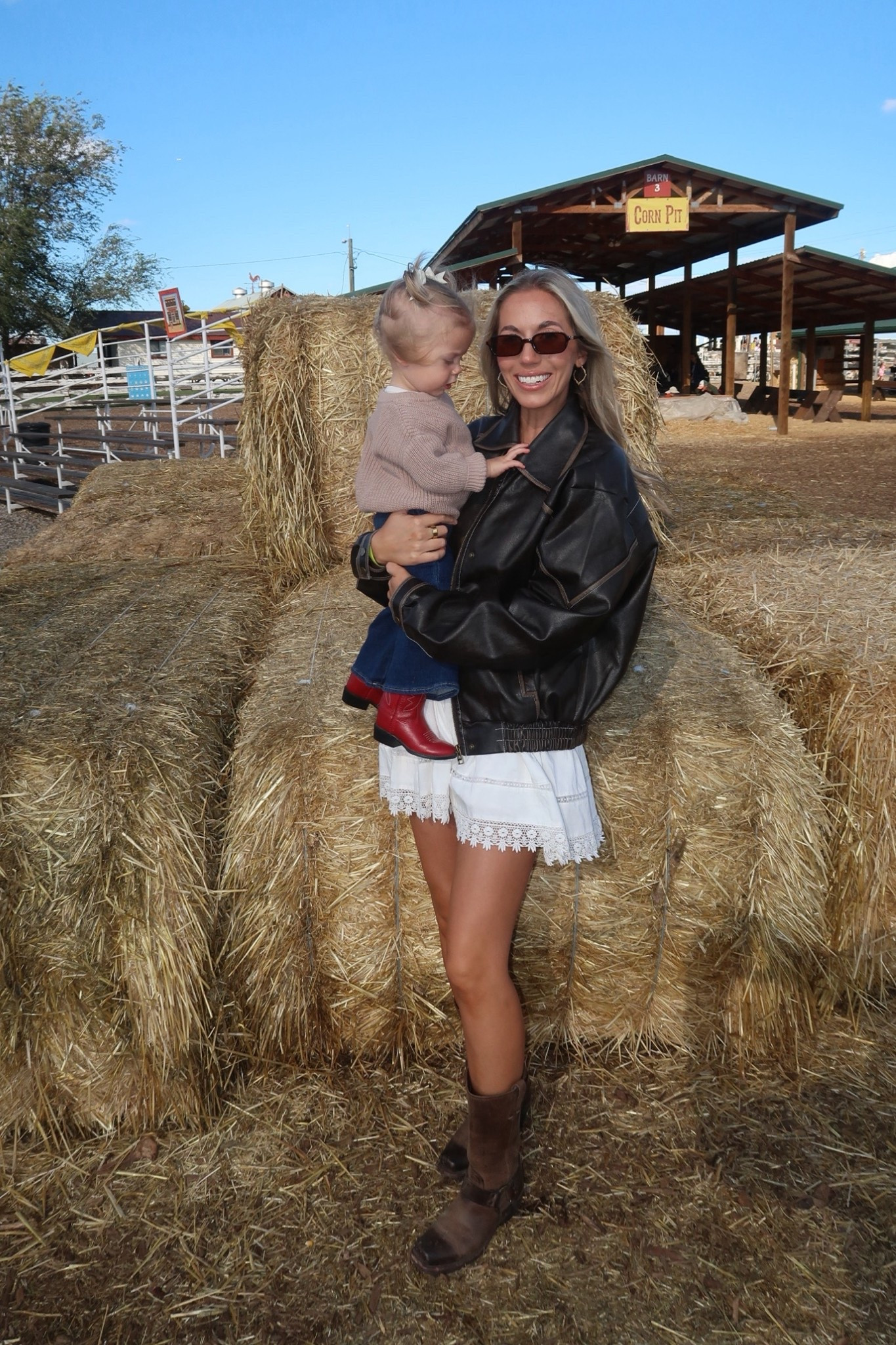 Fall family activities I’ve always dreamt of! 
Jacket - wearing an XS (already oversized) 
Dress - small 
Long sleeve - small 
Boots - TTS

#LTKSeasonal #LTKStyleTip #LTKSaleAlert