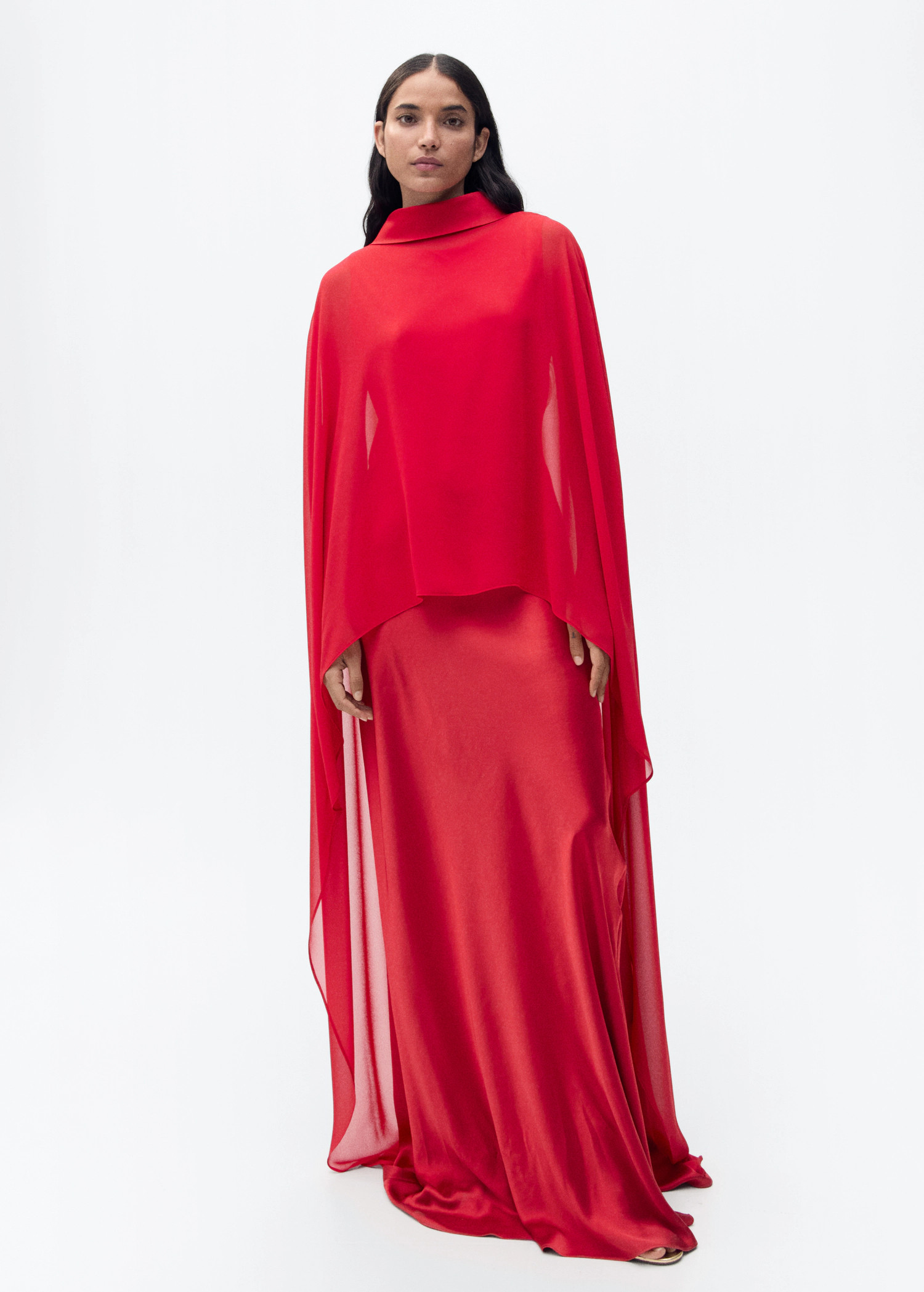 Long cape with bow | Mango (US/MX/AU)