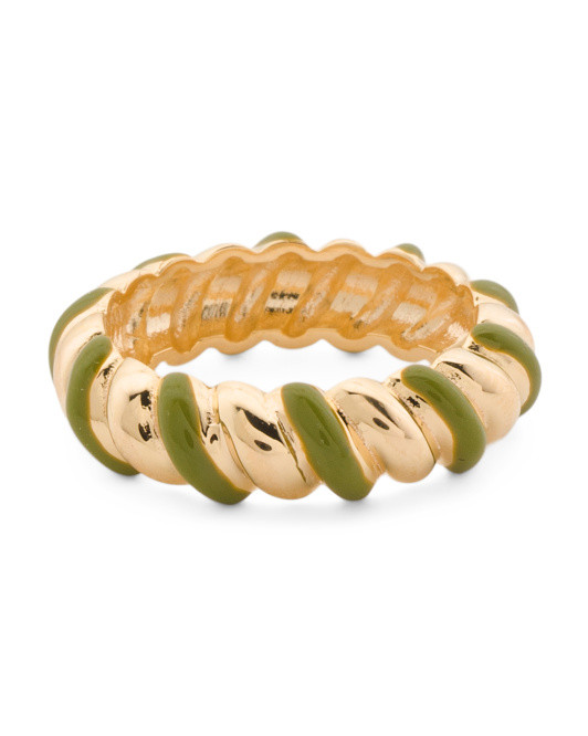 Made In Italy Sterling Silver Enamel Twist Stacking Ring | TJ Maxx