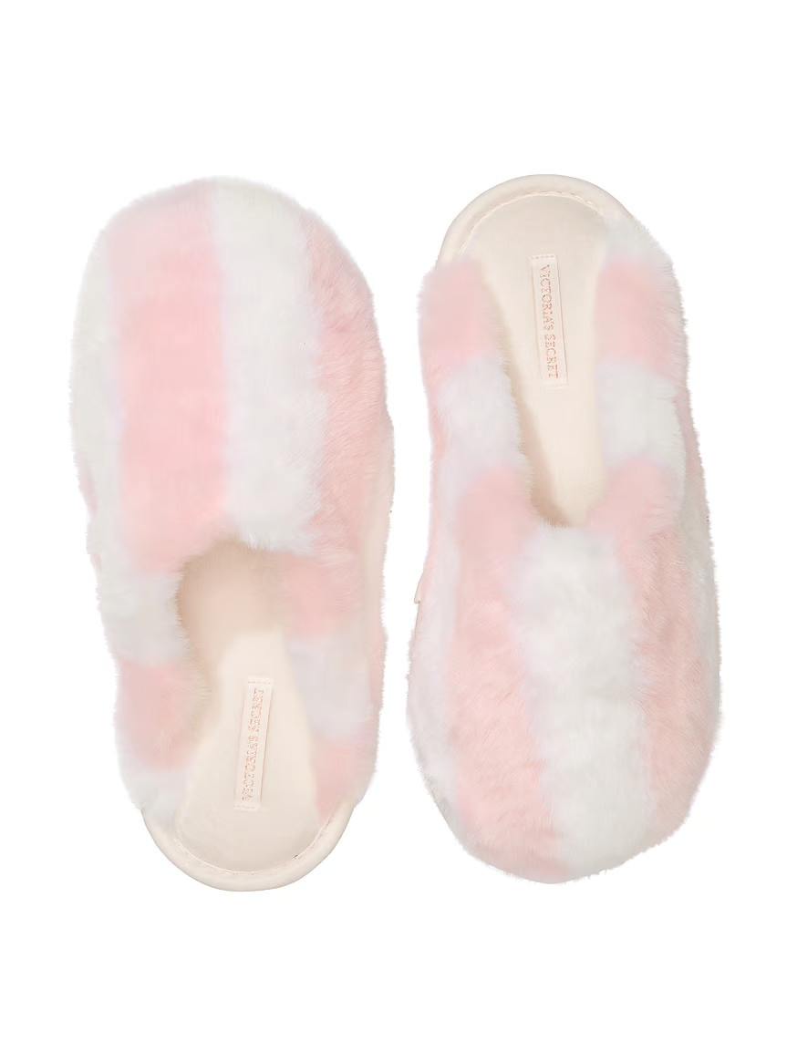 Buy Closed-Toe Faux Fur Slippers, Black - Order Slippers online - Victoria's Secret US | Victoria's Secret (US / CA )