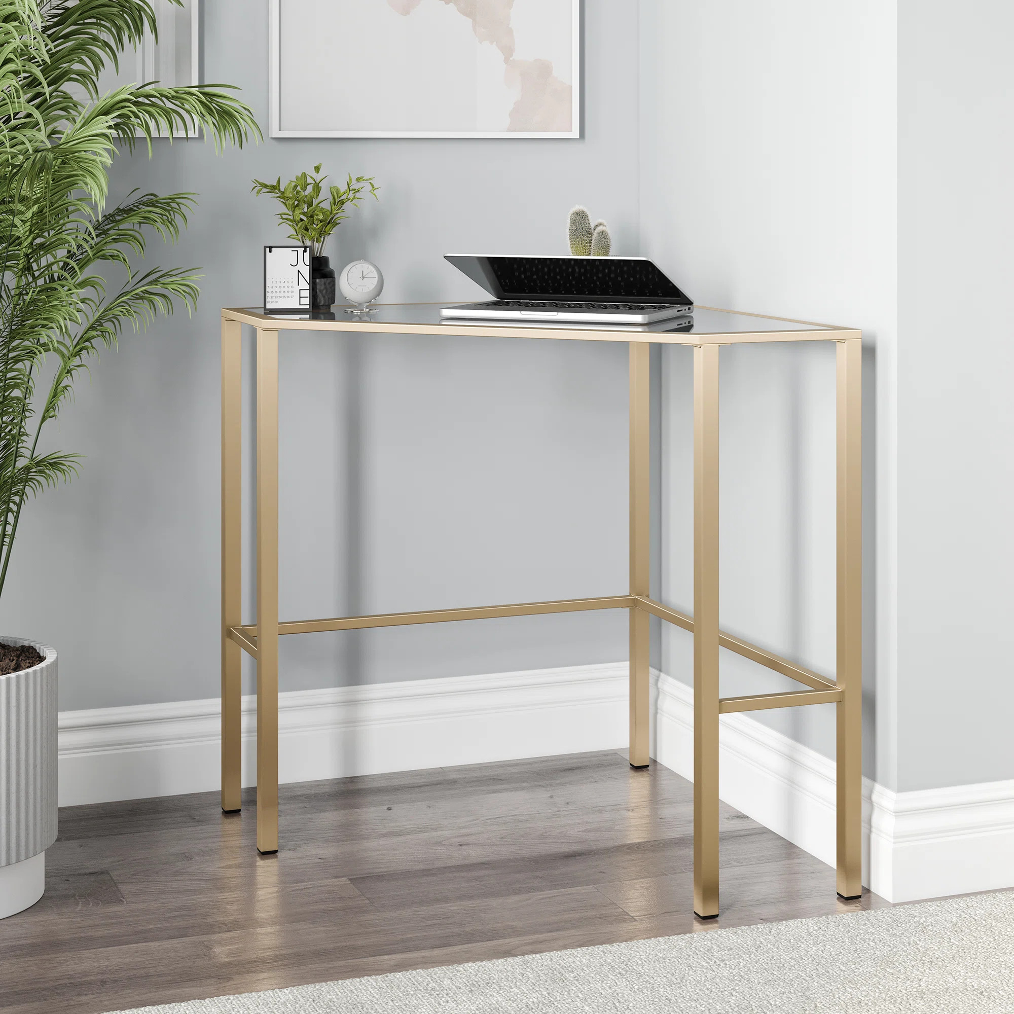 Coopers Corner Corner Glass Top Writing Desk | Wayfair North America