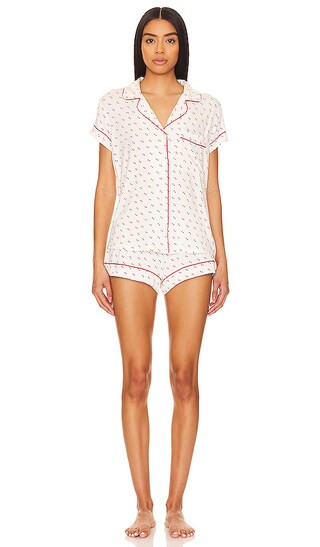 Gisele Shortie PJ Set in Triple Heart Multi & Sangria | Revolve Clothing (Global)