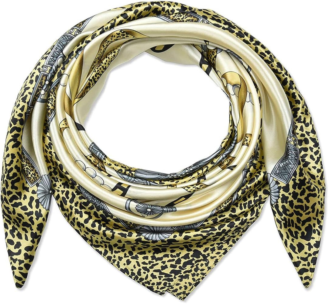 corciova 35 x 35 Large Square Hair Scarf for Women Silk Like Curly Headband Tie Sleeping at Night... | Amazon (US)