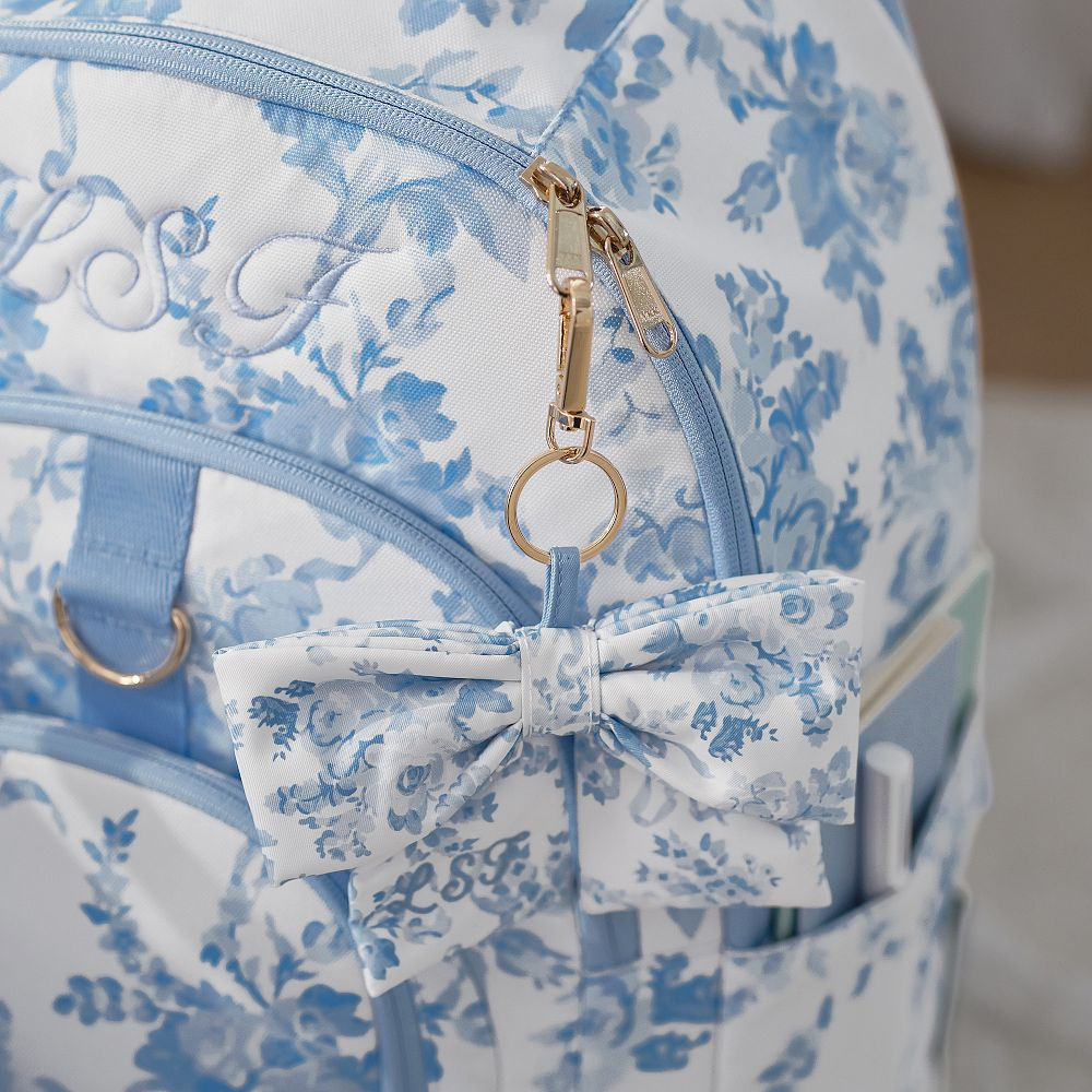 LoveShackFancy Blue Damask Bow Bag Charm | Pottery Barn Teen