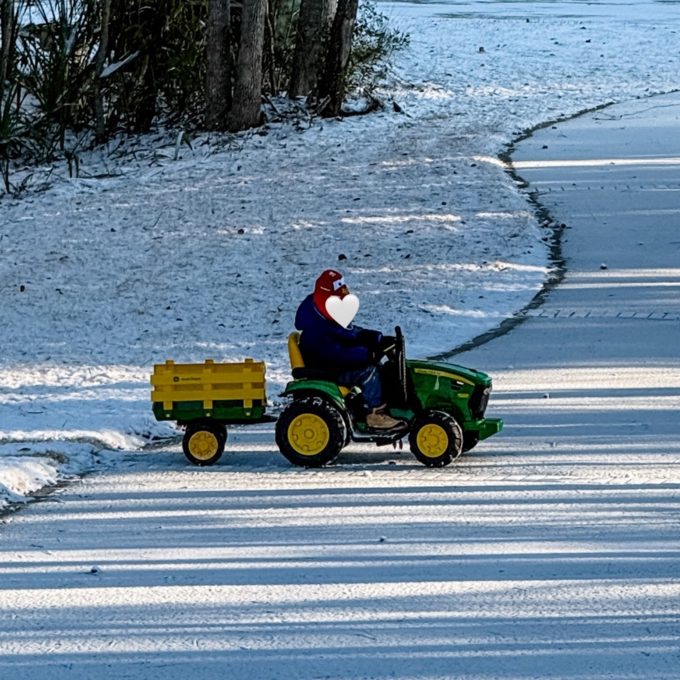 Snow day rides on his favorite gift from Santa. This would make a great birthday theme as well. You could fill up the tractor trailer with all kinds of related fun toys, clothes, etc.  🚜 

#LTKKids