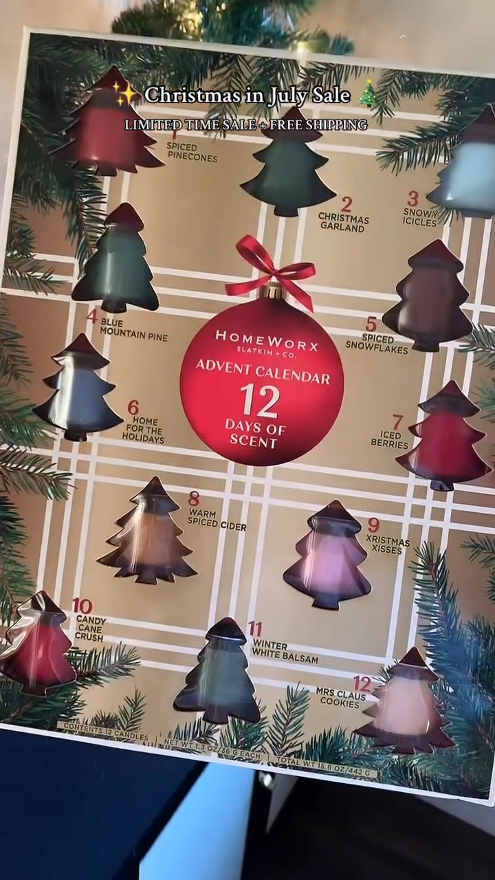 Christmas in July Sales - this homeworx advent calendar comes with 12 holiday scents to fill your home with Christmas all season! #holidaycandle #christmascandles #qvc

#LTKFindsUnder50 #LTKSeasonal #LTKSaleAlert
