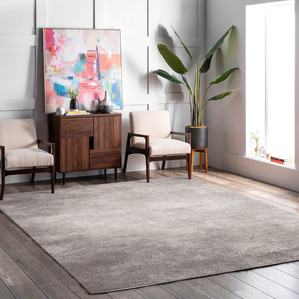 5' × 8' Minimalist Gray Rectangle Area Rug | Homary