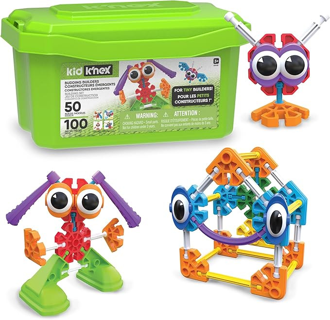 KID K'NEX - Budding Builders Set ‚ 100 Pieces, Preschool STEM Building, Kid Construction Set, C... | Amazon (US)