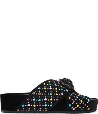 Kurt Geiger London Chelsea Heart Embellished Cross Strap Slide Sandals | Dillard's | Dillard's