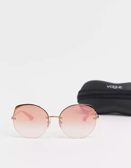 Vogue round sunglasses in pink | ASOS (Global)
