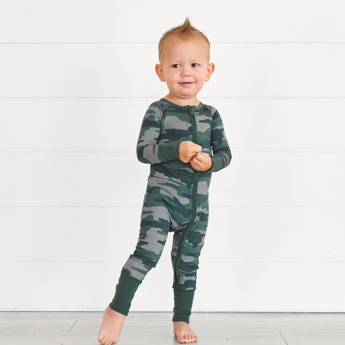 Vintage Camo Zippy | Little Sleepies