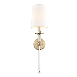 Glass & Metal 19.5" 1-Light Wall Sconce with Fabric ShadeShare with a friendShare | Bed Bath & Beyond