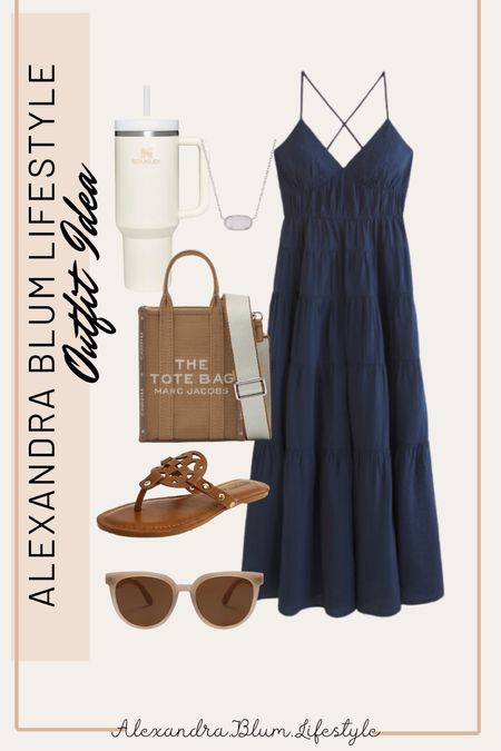 Casual maxi dress from Abercrombie comes in multiple different colors and prints! I paired it with brown sandals, sunglasses, and Marc Jacobs mini Tote bag! Perfect outfit idea for church, weddings, and vacation! 

#LTKshoecrush #LTKstyletip #LTKfindsunder100