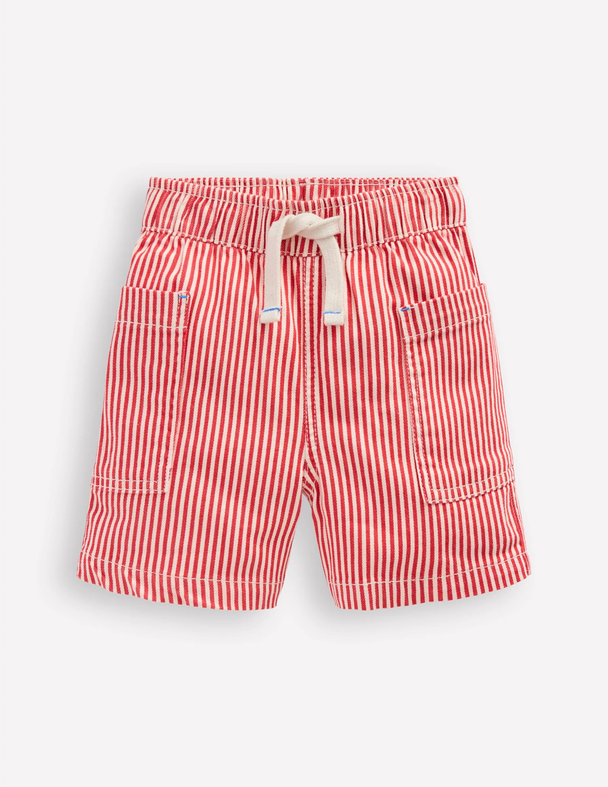 Cotton Pocket Shorts-Red Ticking | Boden UK