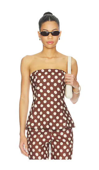 Petro Top in Cioccolato Dot | Revolve Clothing (Global)