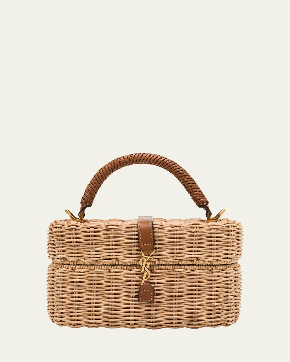 Gaby YSL Vanity Bag in Raffia Wicker | Bergdorf Goodman