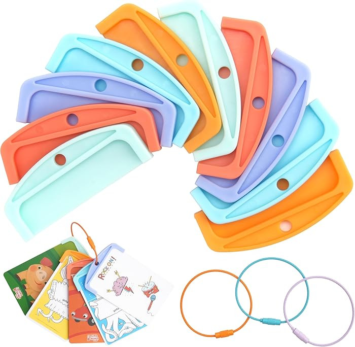 10Pcs Reusable Plastic Card Holder for Yoto Cards with 3 Ring Loops Portable Card Holder for Yoto... | Amazon (US)