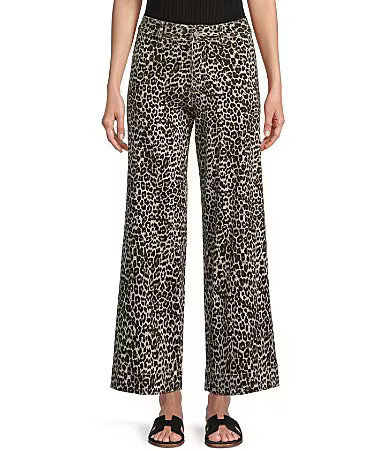 Prosperity Denim High Rise Leopard Print Trouser Jeans - 30 | Dillard's