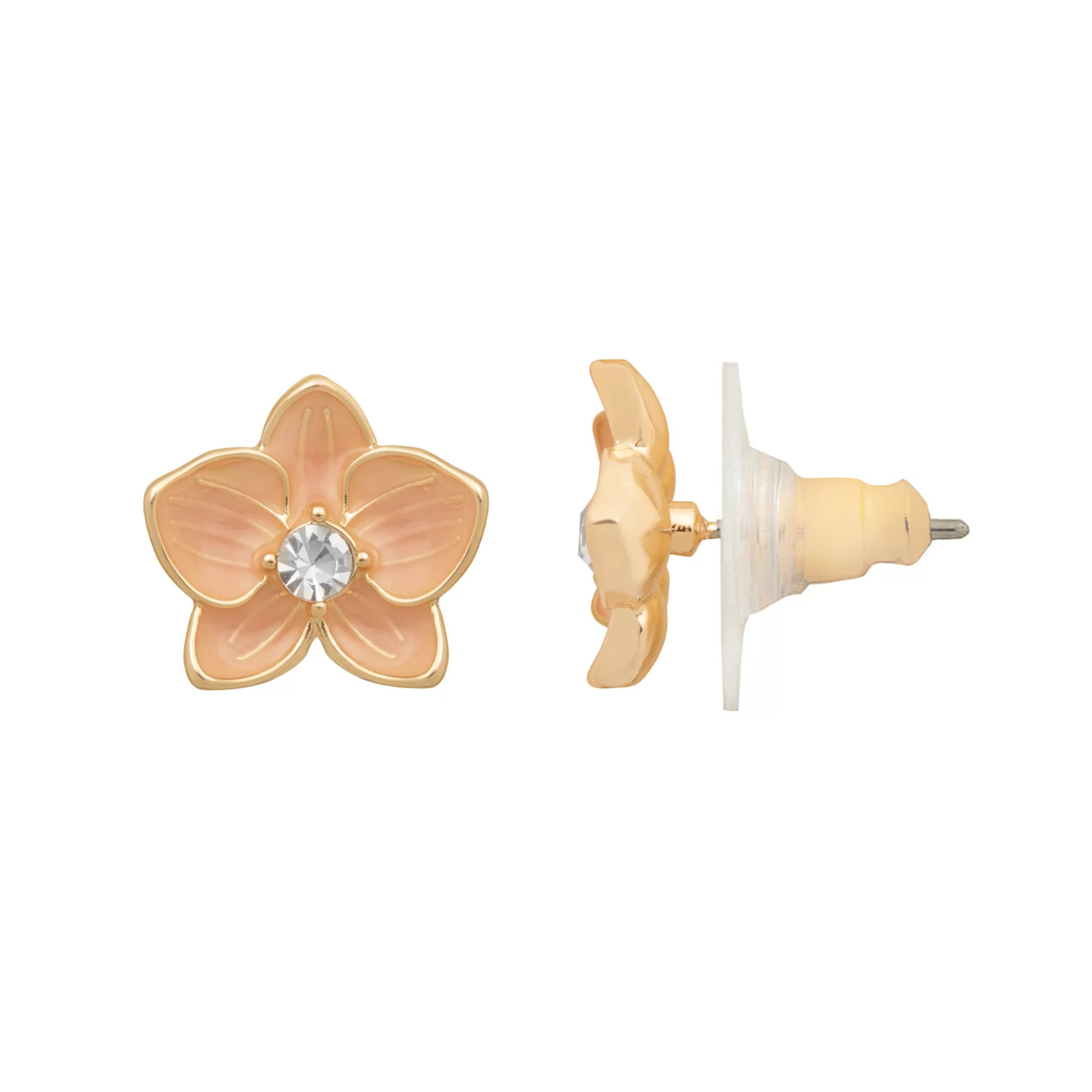 LC Lauren Conrad Gold-Tone Flower Button Earrings | Kohl's