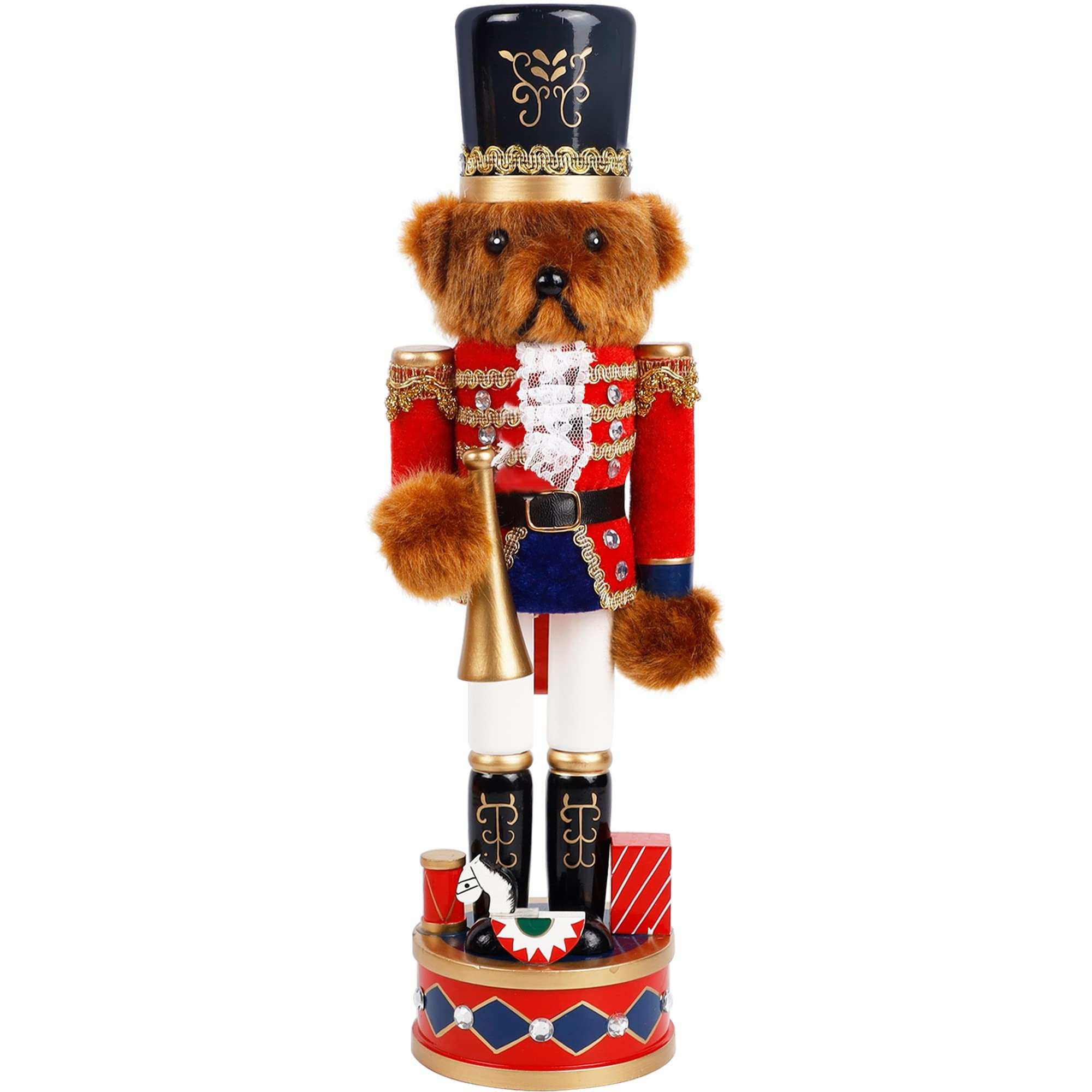 Joliyoou Christmas Nutcracker Figures, 14 Inch Wooden Nutcracker Ornaments, Large Xmas Funny Nutc... | Amazon (US)