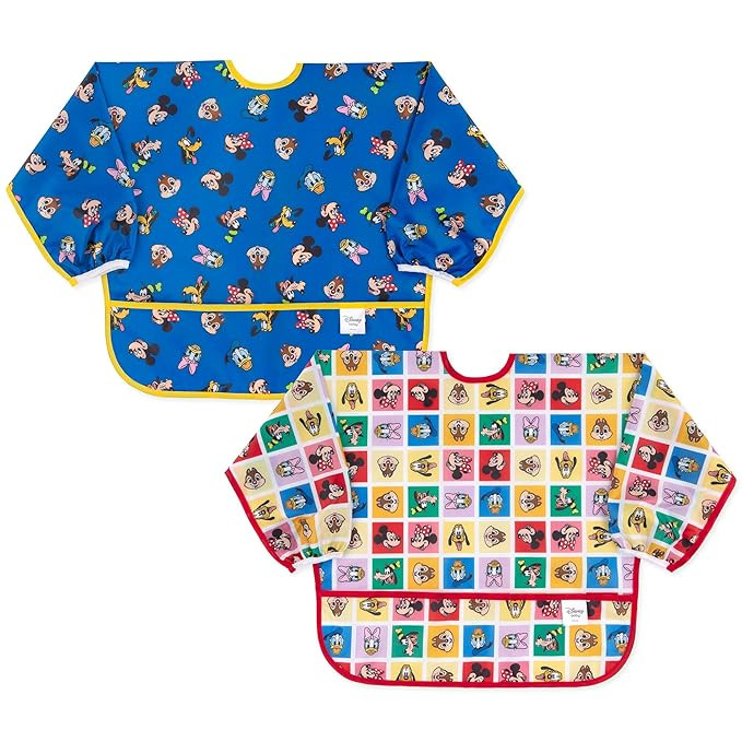 Bumkins Disney Sleeved Baby Bib – Long Sleeve Waterproof Fabric Feeding Smock with Crumb Catche... | Amazon (US)