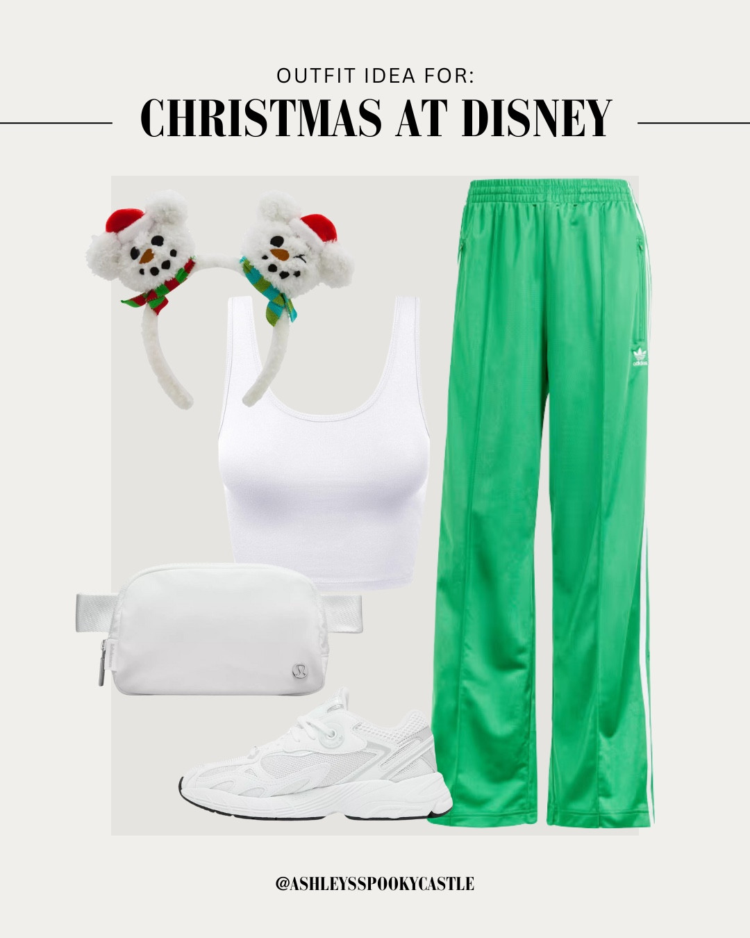 Green track pants outfit idea for Walt Disney World

#LTKHoliday #LTKActive #LTKSeasonal