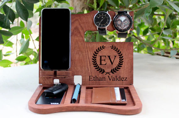 Fathers Day Gift For Dad, First Father's Day Gift, Engraved Docking Station with Birthdays of Chi... | Etsy (US)