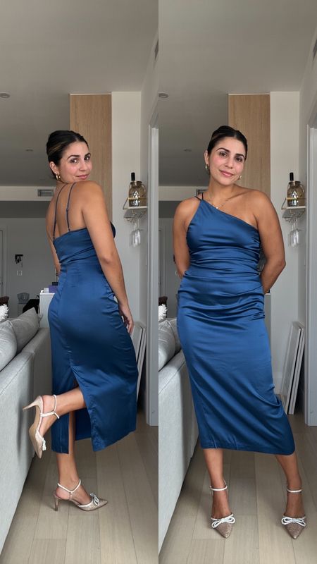 I can’t get over how cute this wedding guest dresses from Amazon is! I really wanted a satin dress for a black tie wedding coming up & I love how this is formfitting but not too tight! The material is stretchy and moves with you. This is a super affordable piece under 50, and fits perfectly true to size (I got an M). 

These bow heels are also an Amazon find & are shockingly comfortable. I am really picky with heels, but these are lower around 3 inches and you can walk in them all night! 

#LTKshoecrush #LTKwedding #LTKFind