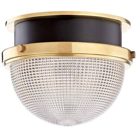 Hudson Valley Lucien 14" Wide Aged Brass and Black Ceiling Light - #73E58 | Lamps Plus | Lamps Plus