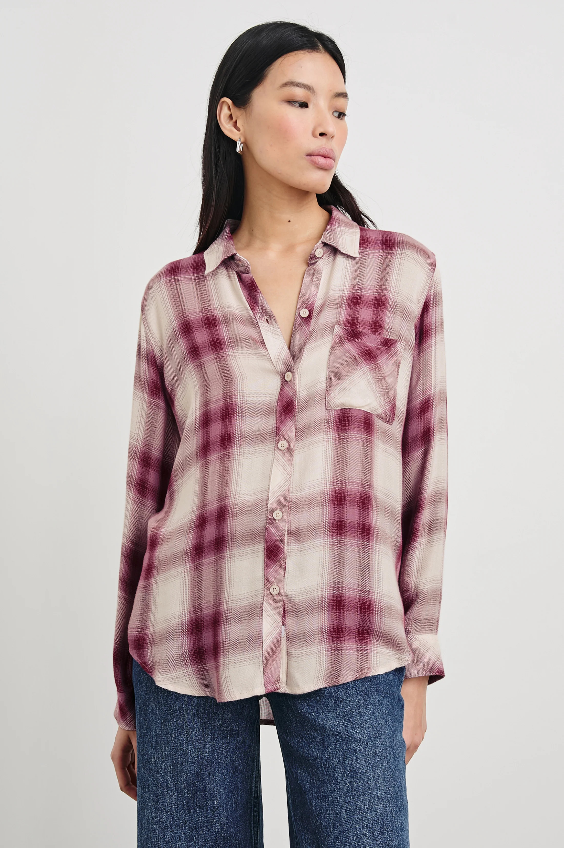 HUNTER SHIRT - FADED PLUM IVORY | Rails