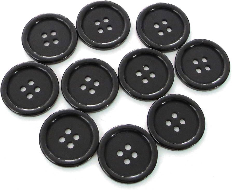 Buttons 1 Inch (1”) 4 Hole 10 Pieces - White Black Clear - Sewing Crafts Replacement Button -Pe... | Amazon (US)