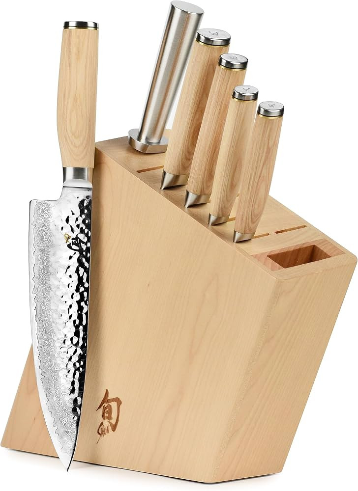 Shun Premier 7 Piece Knife Set with Angled Birch Block | Amazon (US)