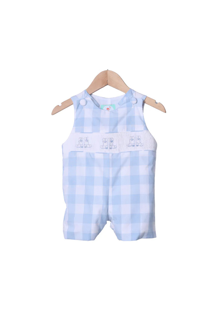 Smocked Blue Gingham Cowboy Boots Jon Jon | The Smocked Flamingo