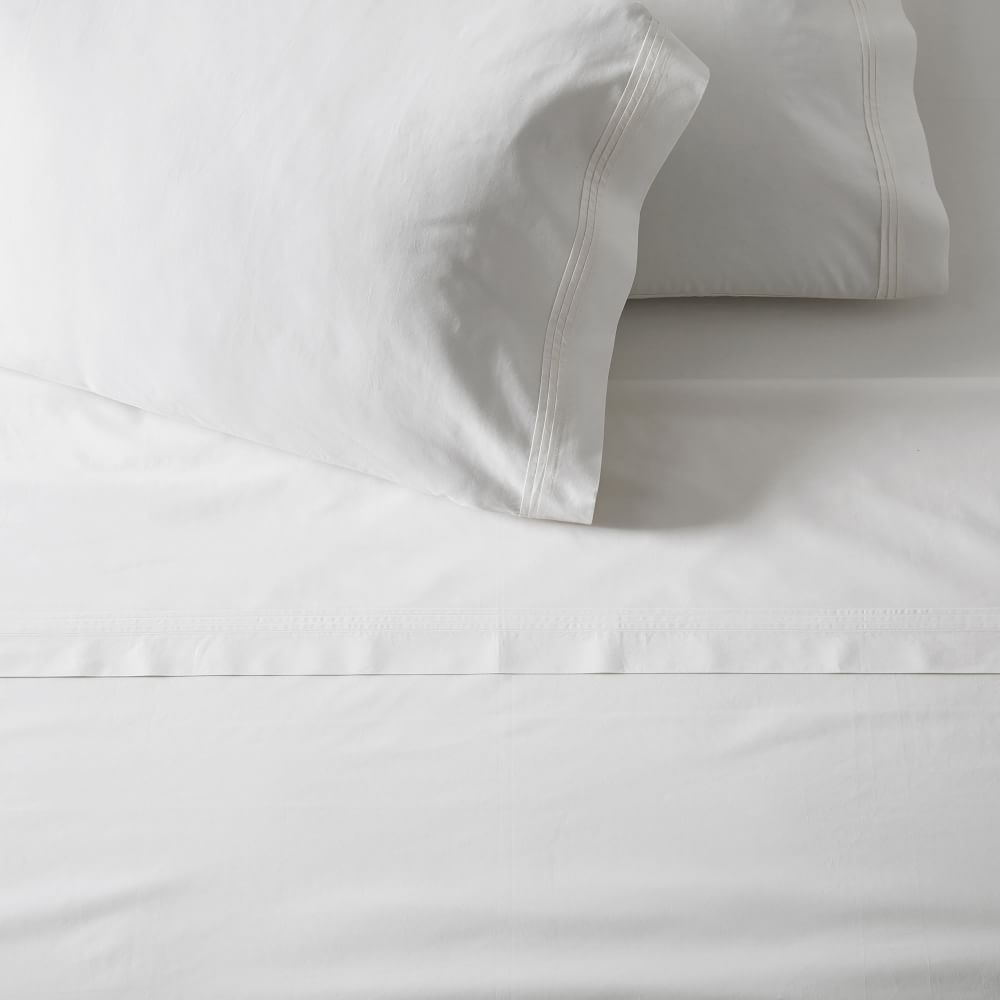 400-Thread-Count Organic Percale Pleated Edge Sheet Set & Pillowcases | West Elm (US)