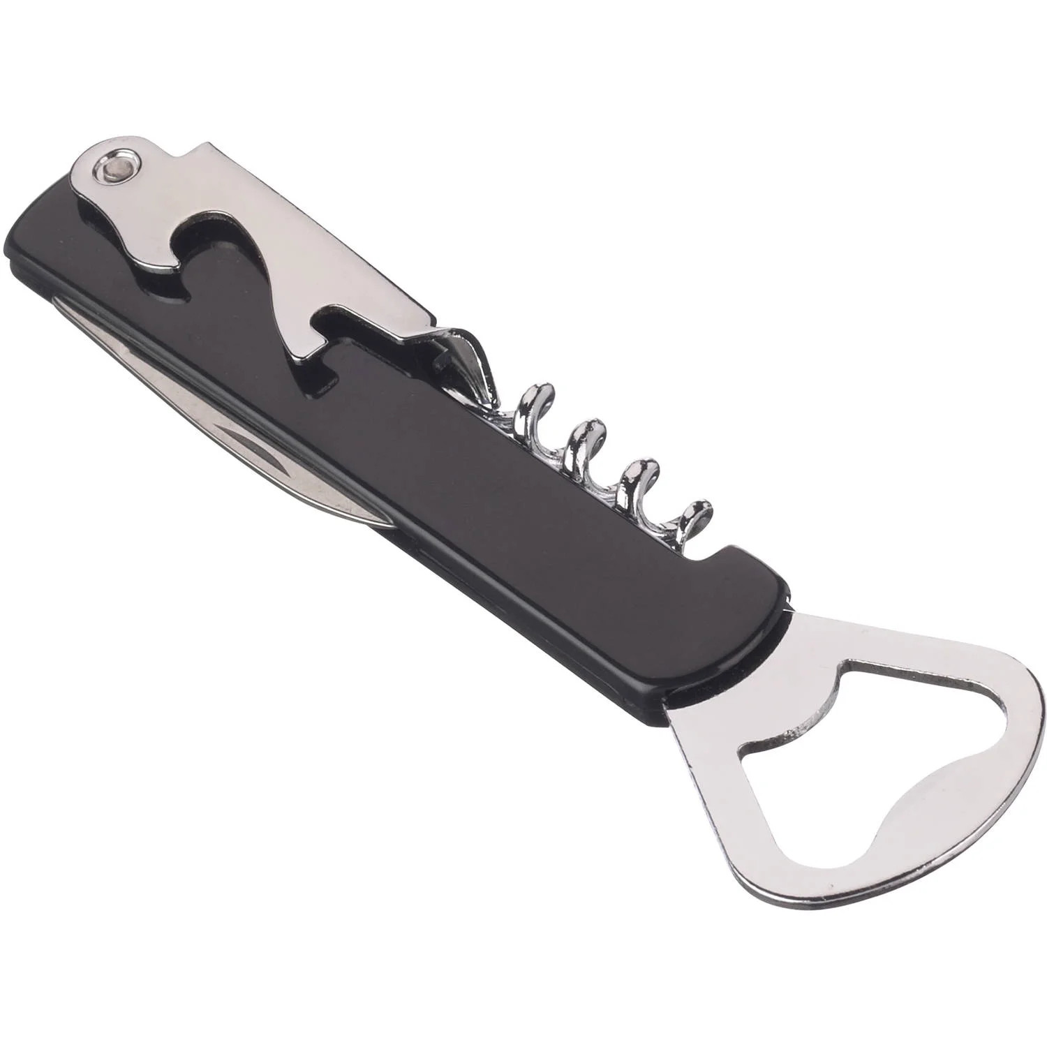 Mainstays Stainless Steel and Plastic Waiter's Corkscrew Bottle Opener, Black | Walmart (US)