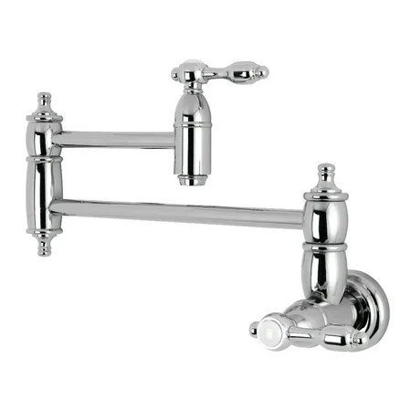Kingston Brass KS3101TAL Tudor Wall Mount Pot Filler Kitchen Faucet, Polished Chrome | Walmart (US)