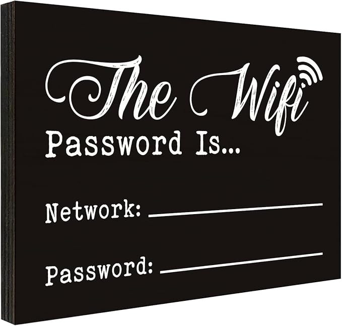 WiFi Password Sign for House, WiFi Password Sign for Home, Use for Office or Business Front Door ... | Amazon (US)