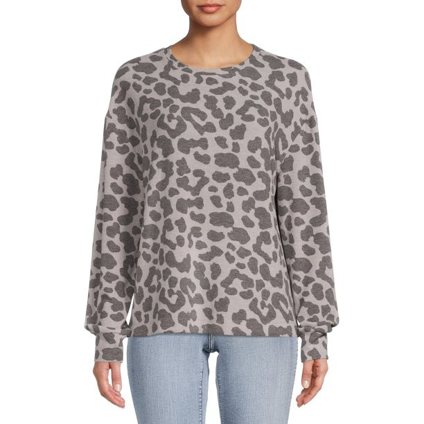 Time And Tru Women's Print Hacci Top - Walmart.com | Walmart (US)