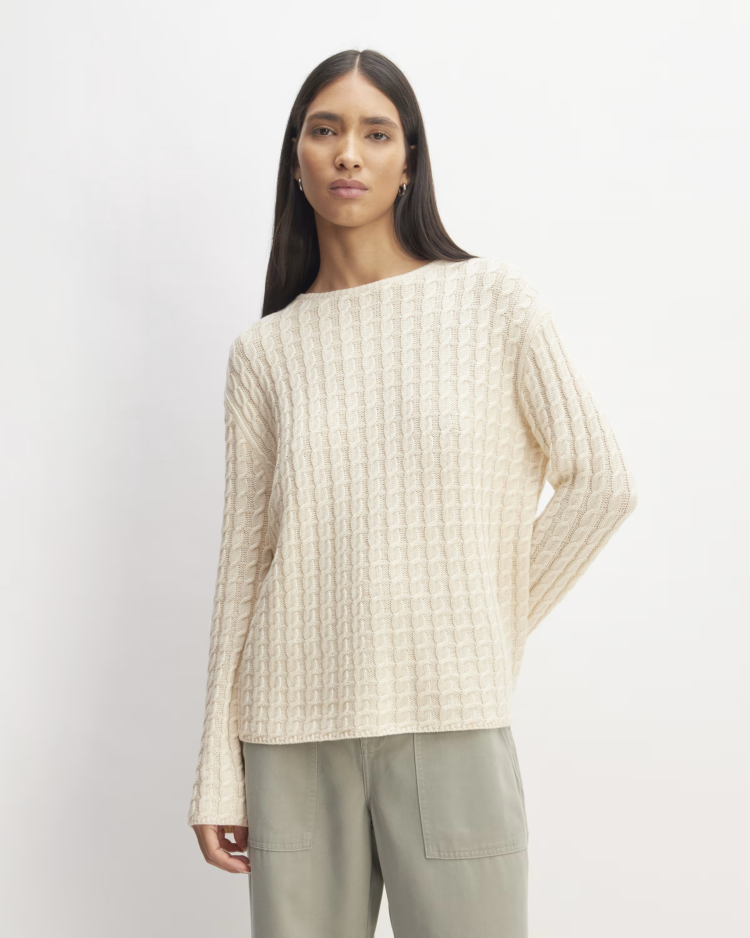 The Cotton Merino Cable Crew | Everlane