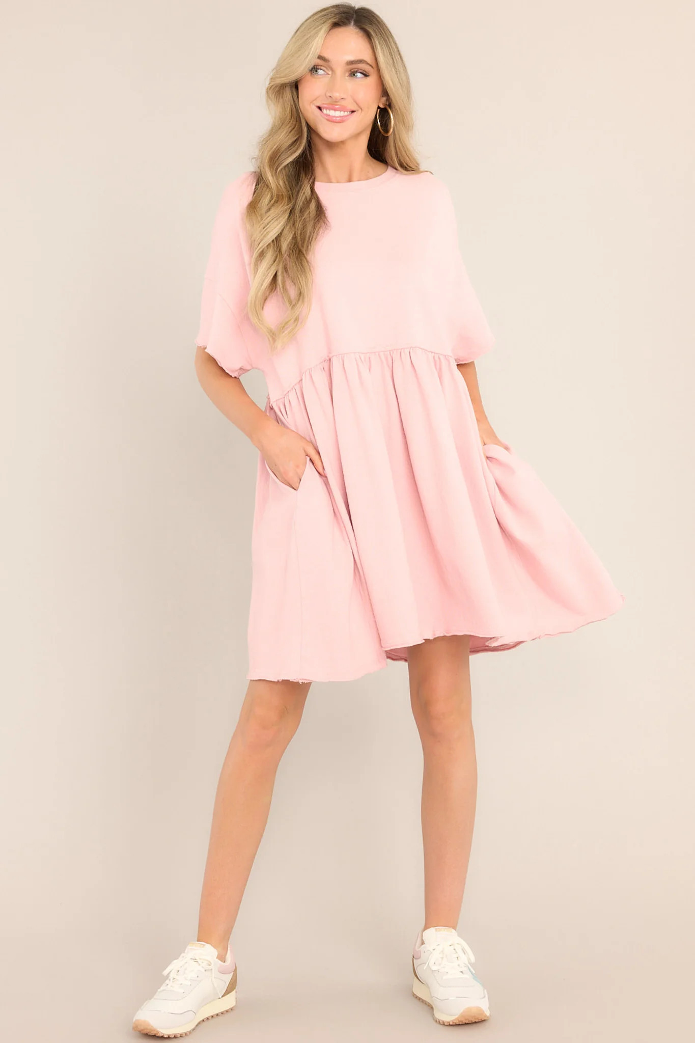 My Inner Peace Rose Pink Mini T-Shirt Dress | Red Dress