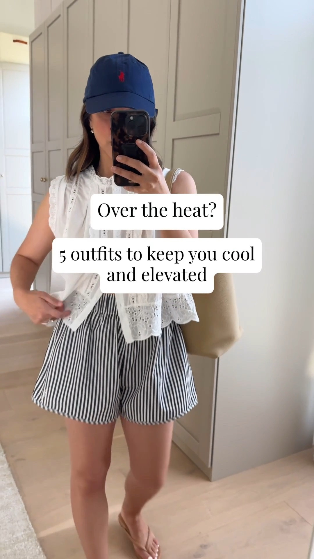 Hot weather outfit ideas. 

Look 1
Amazon top small
Recreation Habits shorts medium - run small
Polo Ralph Lauren hat
Beek sandals 5
The Row bag medium
Electric Picks earrings
Dorsey James necklace 15"

Look 2
Quince linen tank small
Aritzia skirt xs
Tkees sandals 5
J.Crew bucket bag
Le Specs sunglasses
Electric Picks earrings
Dorsey James necklace 15"

Look 3
Madewell tank small
AGOLDE Parker shorts 25 - size up
Tkees sandals 5
J.Crew tote
Celine sunglasses 
Dorsey James necklace 15"

Look 4
J.Crew linen dress petite 
Everlane cashmere sweater xs
Amazon jellies  - linking the Steve Madden ones 5
Dragon Diffusion Santa Croc small in navy
Ralph Lauren Polo hat
Dorsey James necklace 15"

Look 5
Varley tank xs
Varley Ollie shorts small
Tkees sandals 5
Hunting Season tote
Polo Ralph Lauren hat
AYR striped tee xs - old
Electric Picks earrings
Dorsey James necklace 15"

summer outfits, petite style

#LTKmomlife #LTKootd #LTKPetite