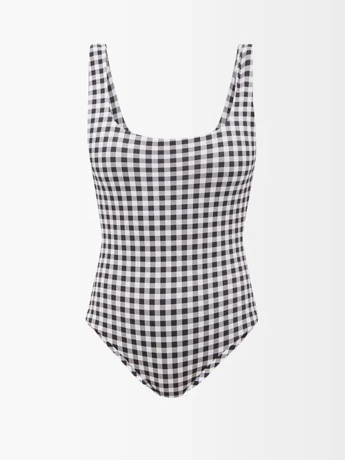 Cossie + Co - The Poppy Gingham-check Swimsuit - Womens - Black White | Matches (US)