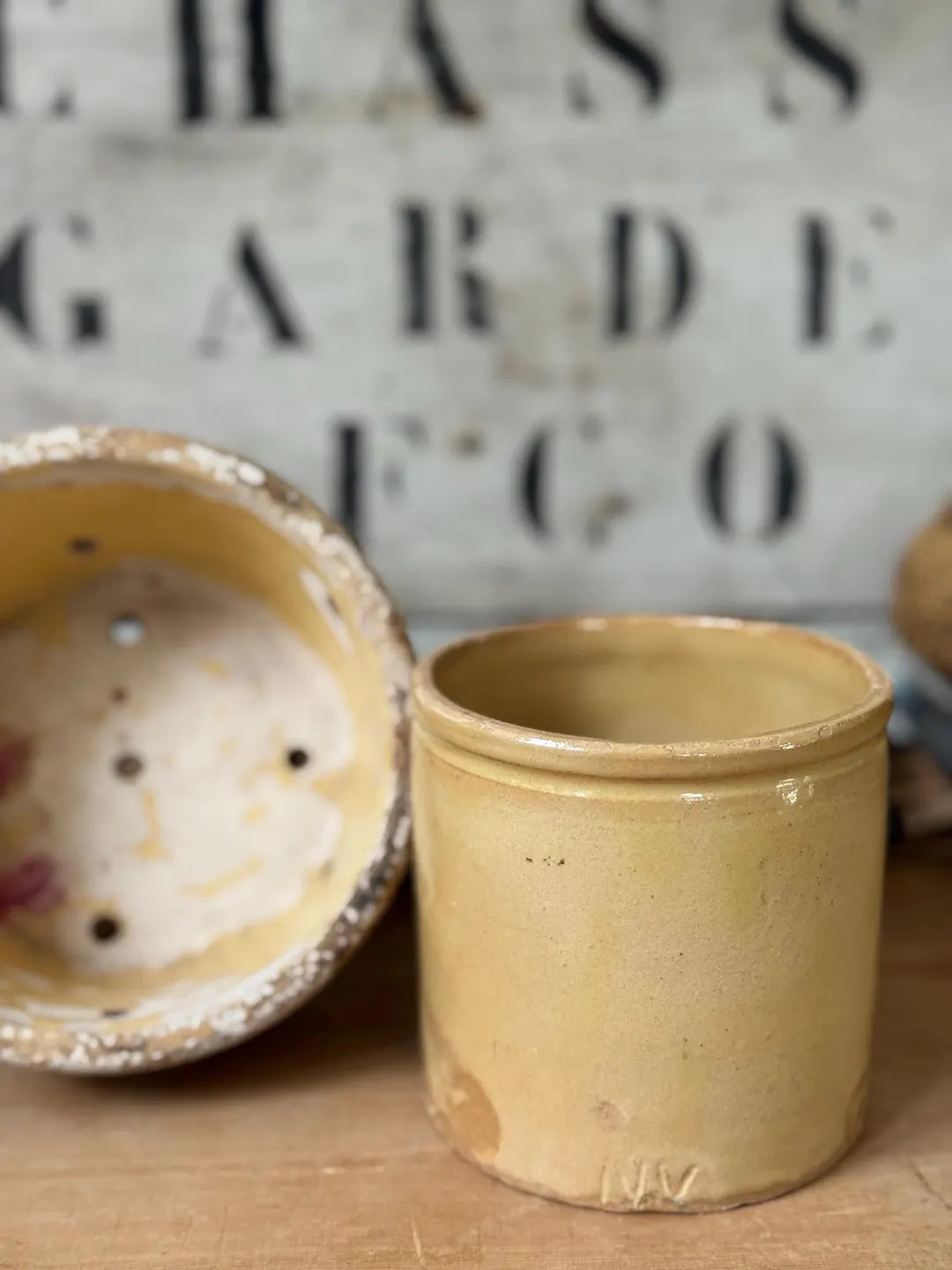 Vintage French Yellow Stoneware Pot – NV Initials |french Stoneware Pot| Rustic Farmhouse | Fre... | Etsy (US)