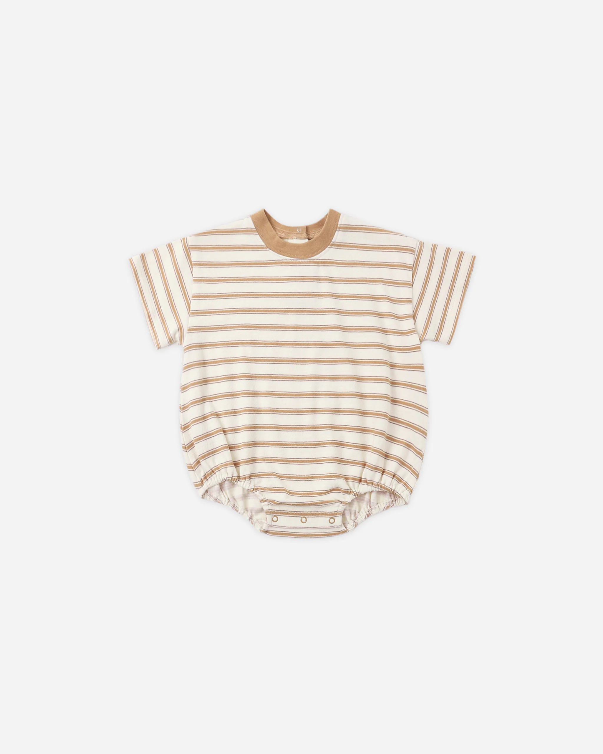 Relaxed Bubble Romper Fawn Stripe | Rylee + Cru