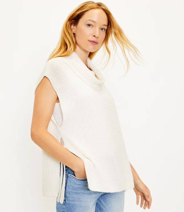 Side Tie Cowl Sweater | LOFT