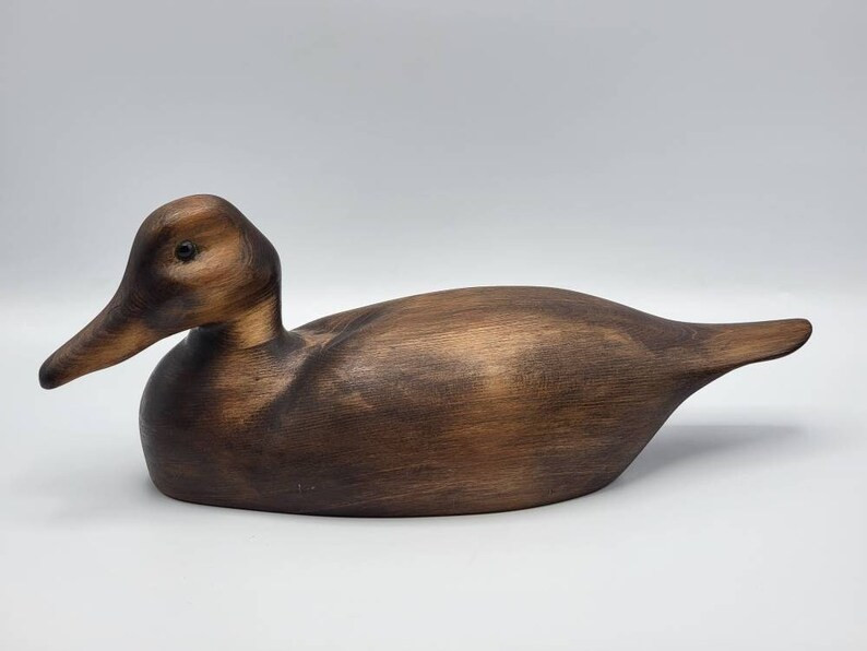 Vintage Hand Carved Dark Wooden Mallard Duck | Etsy | Etsy (US)