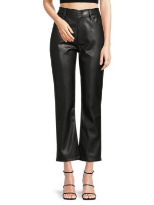 Faux Leather Straight Ankle Pants | Saks Fifth Avenue OFF 5TH