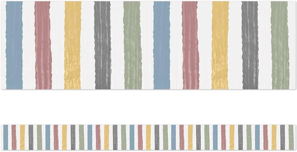 Teacher Created Resources Classroom Cottage Stripes Straight Border Trim (TCR7177) | Amazon (US)